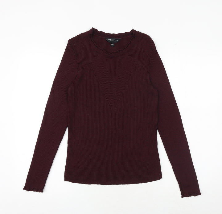 Dorothy Perkins Womens Purple Round Neck Viscose Pullover Jumper Size 12