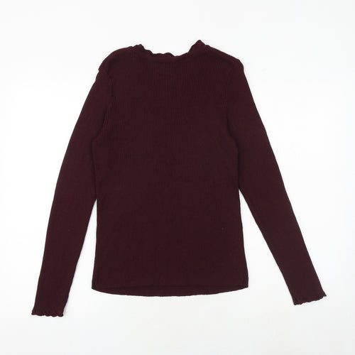 Dorothy Perkins Womens Purple Round Neck Viscose Pullover Jumper Size 12