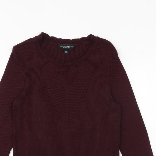 Dorothy Perkins Womens Purple Round Neck Viscose Pullover Jumper Size 12