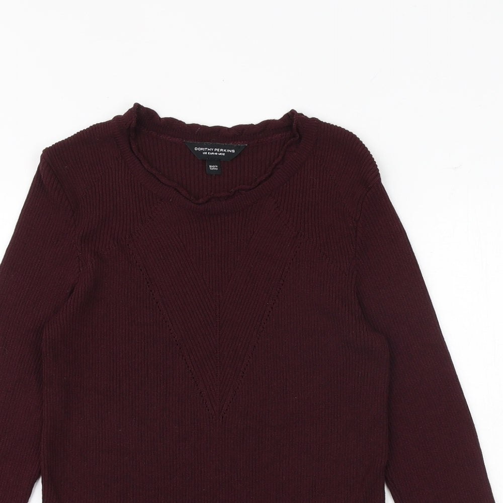 Dorothy Perkins Womens Purple Round Neck Viscose Pullover Jumper Size 12