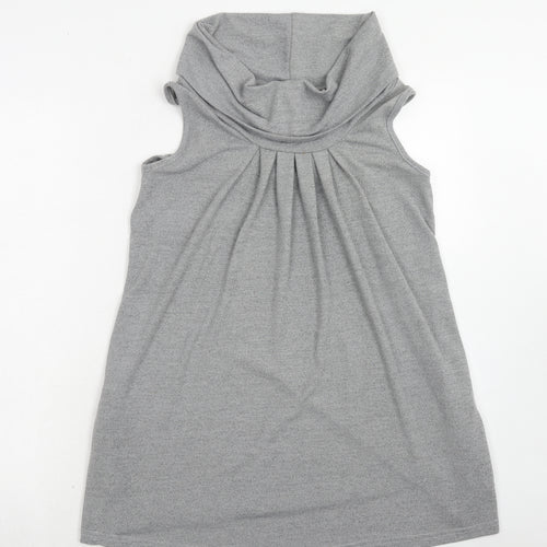 Apricot Womens Grey Polyester A-Line Size 10 Roll Neck Pullover