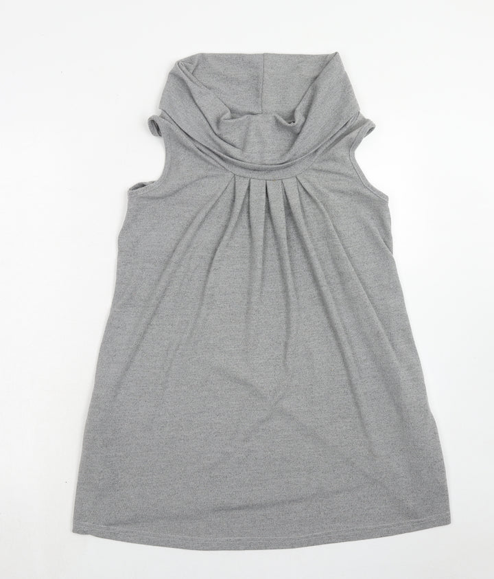 Apricot Womens Grey Polyester A-Line Size 10 Roll Neck Pullover