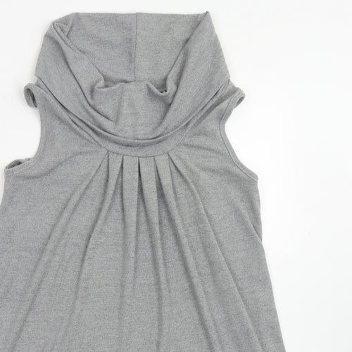 Apricot Womens Grey Polyester A-Line Size 10 Roll Neck Pullover