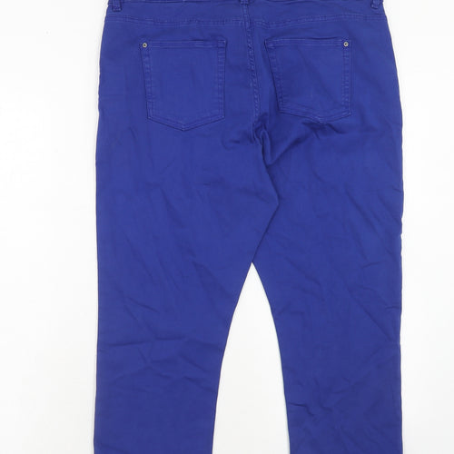 Marks and Spencer Womens Blue Cotton Skinny Jeans Size 16 Regular Zip