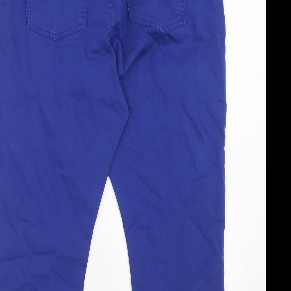 Marks and Spencer Womens Blue Cotton Skinny Jeans Size 16 Regular Zip