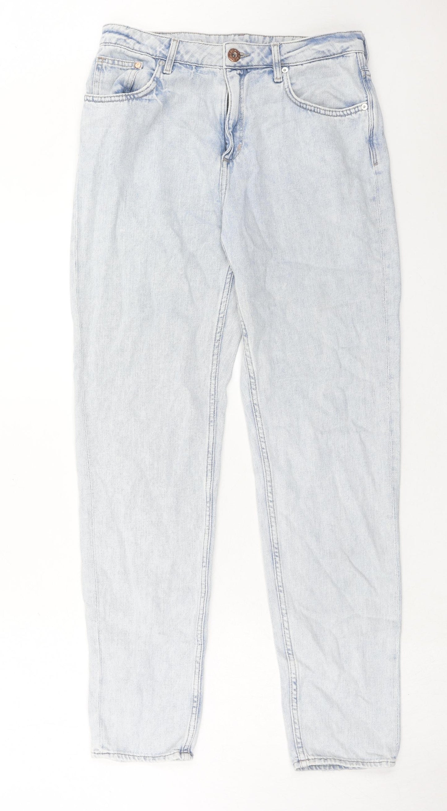 H&M Womens Blue Cotton Mom Jeans Size 29 in L30 in Regular Zip