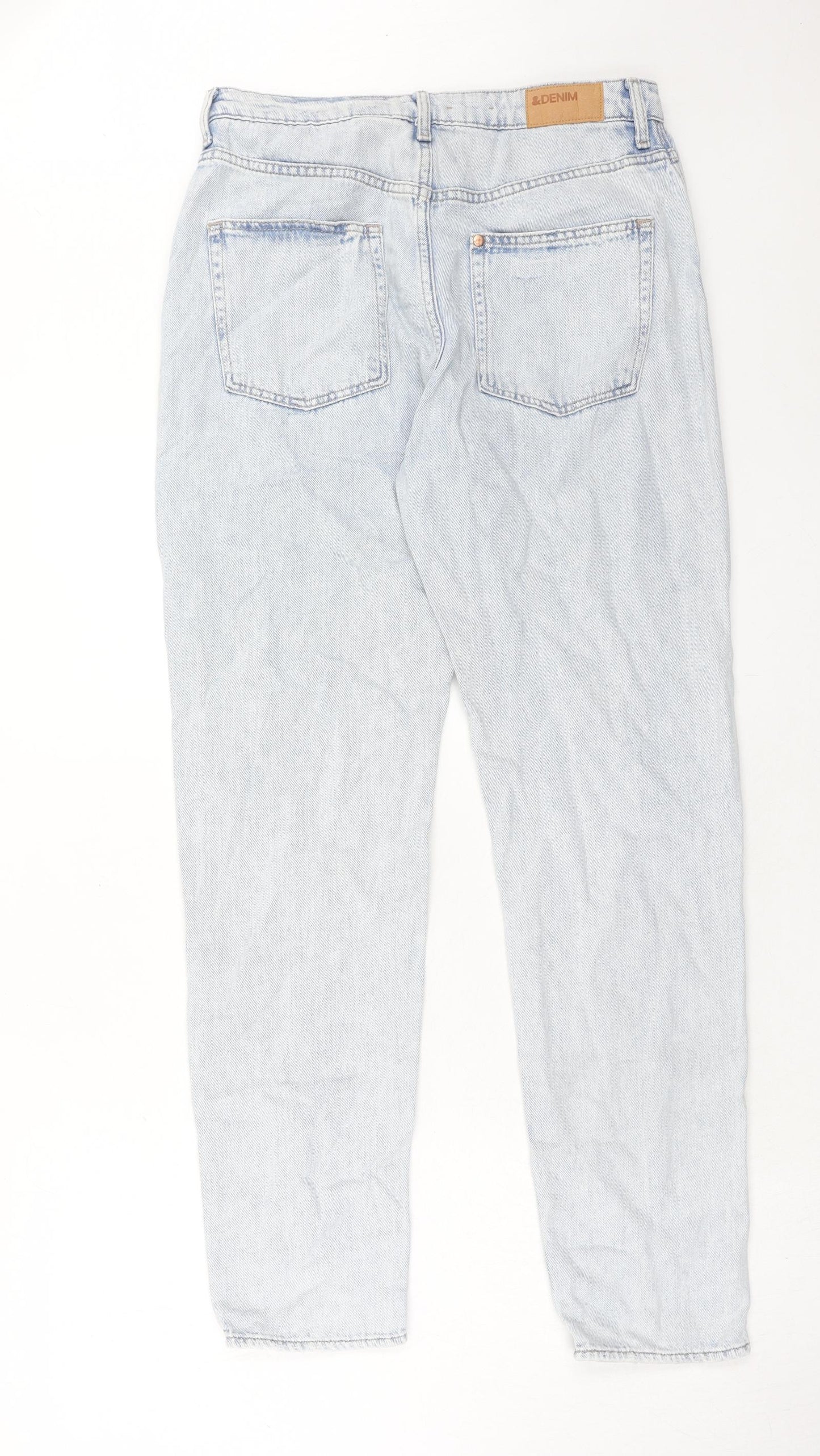 H&M Womens Blue Cotton Mom Jeans Size 29 in L30 in Regular Zip
