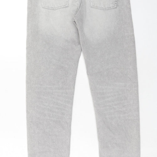 H&M Boys Grey Cotton Straight Jeans Size 12-13 Years Regular Button