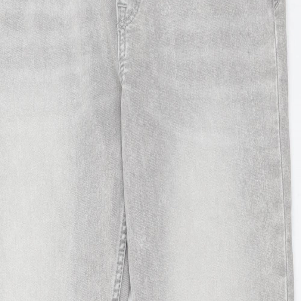 H&M Boys Grey Cotton Straight Jeans Size 12-13 Years Regular Button