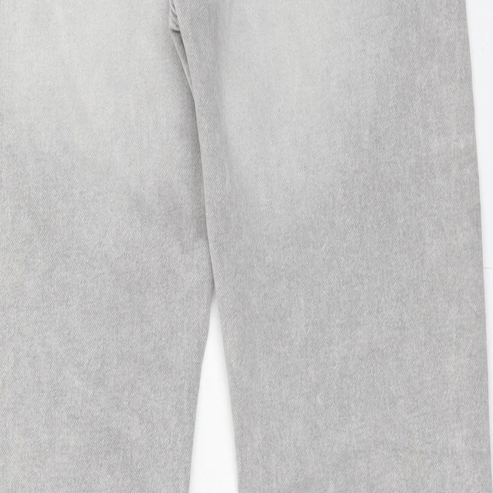 H&M Boys Grey Cotton Straight Jeans Size 12-13 Years Regular Button