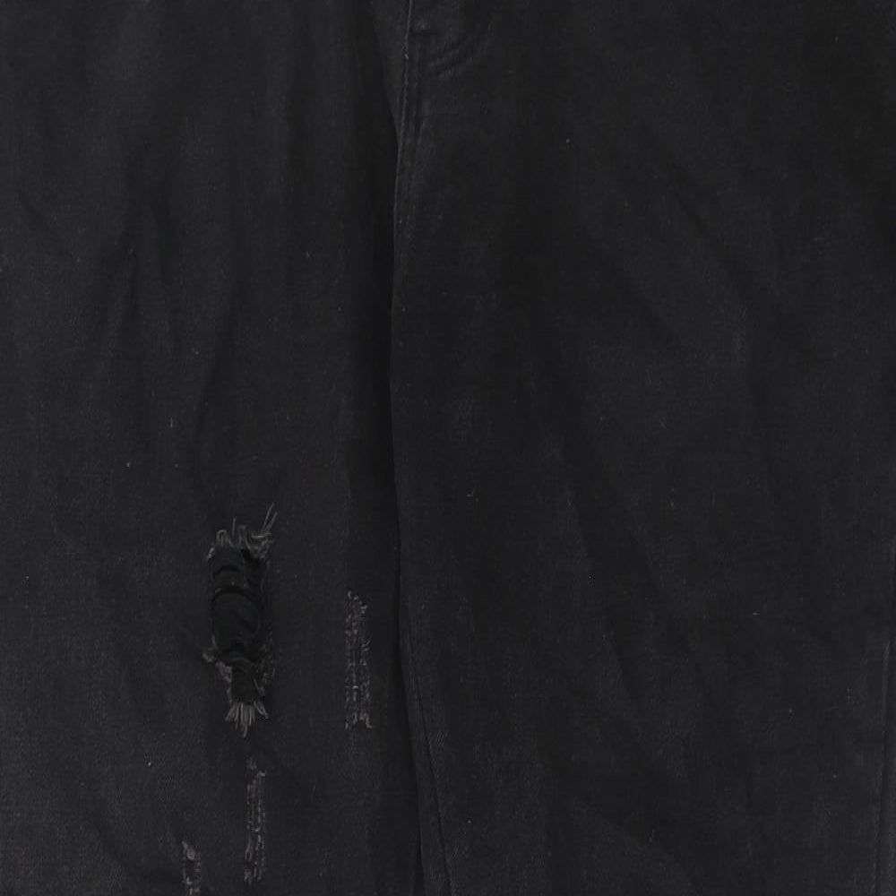 Boohoo Mens Black Cotton Skinny Jeans Size 36 in Regular Button