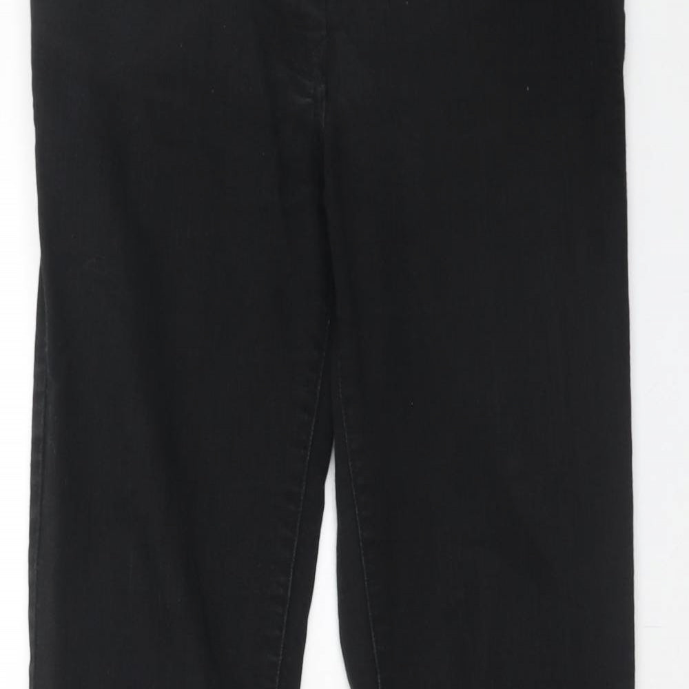 NEXT Womens Black Cotton Bootcut Jeans Size 10 Regular Zip
