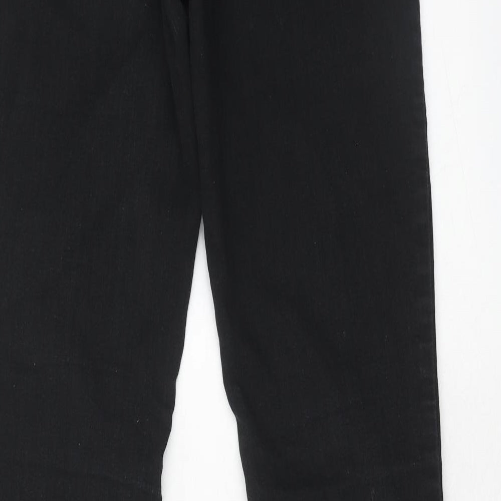 NEXT Womens Black Cotton Bootcut Jeans Size 10 Regular Zip
