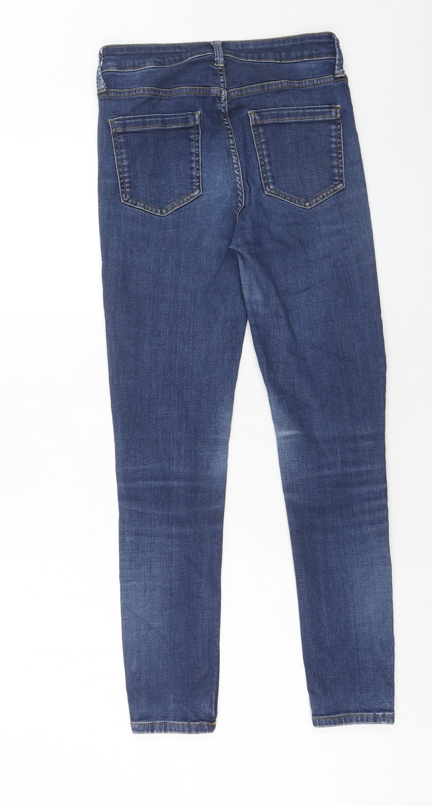 Oasis Womens Blue Cotton Skinny Jeans Size 12 Regular Zip