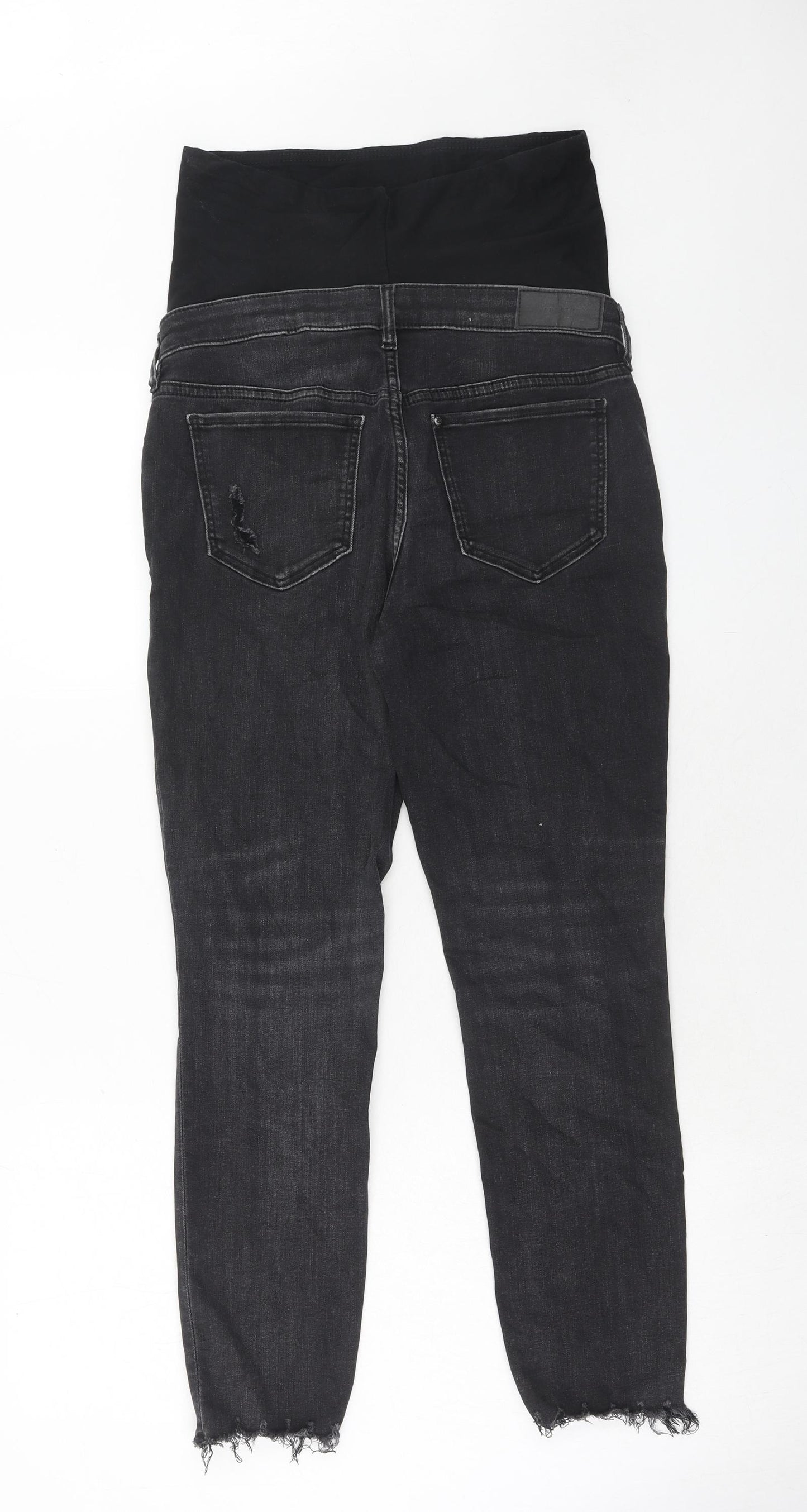 H&M Womens Grey Cotton Skinny Jeans Size S Regular Button