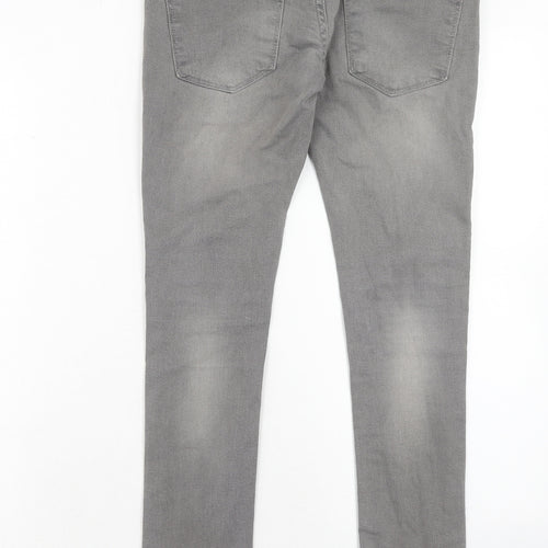 River Island Mens Grey Cotton Skinny Jeans Size 26 in Regular Zip