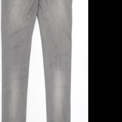 River Island Mens Grey Cotton Skinny Jeans Size 26 in Regular Zip