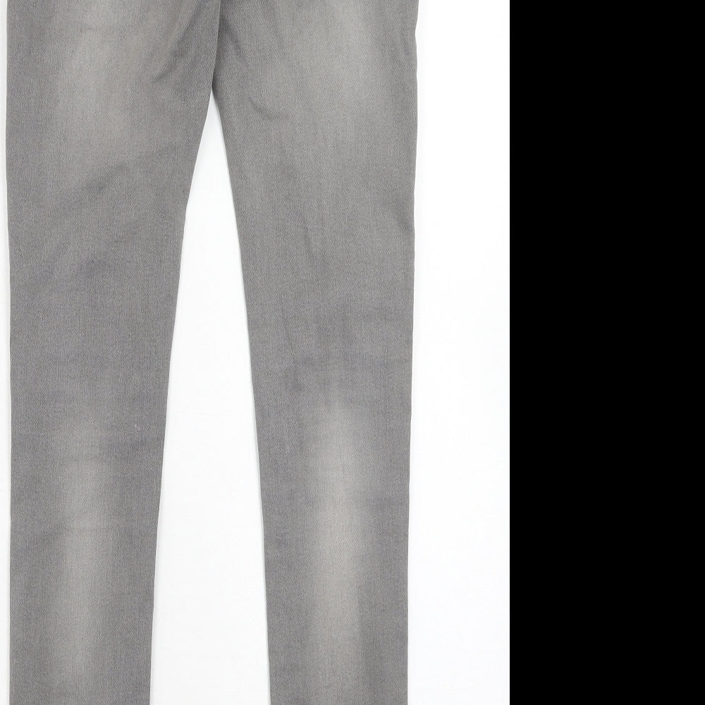 River Island Mens Grey Cotton Skinny Jeans Size 26 in Regular Zip