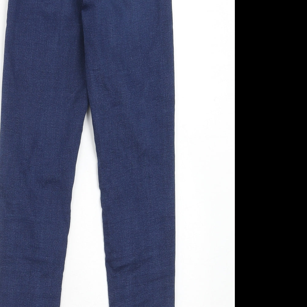 Topshop Womens Blue Cotton Skinny Jeans Size 28 in L32 in Regular Zip