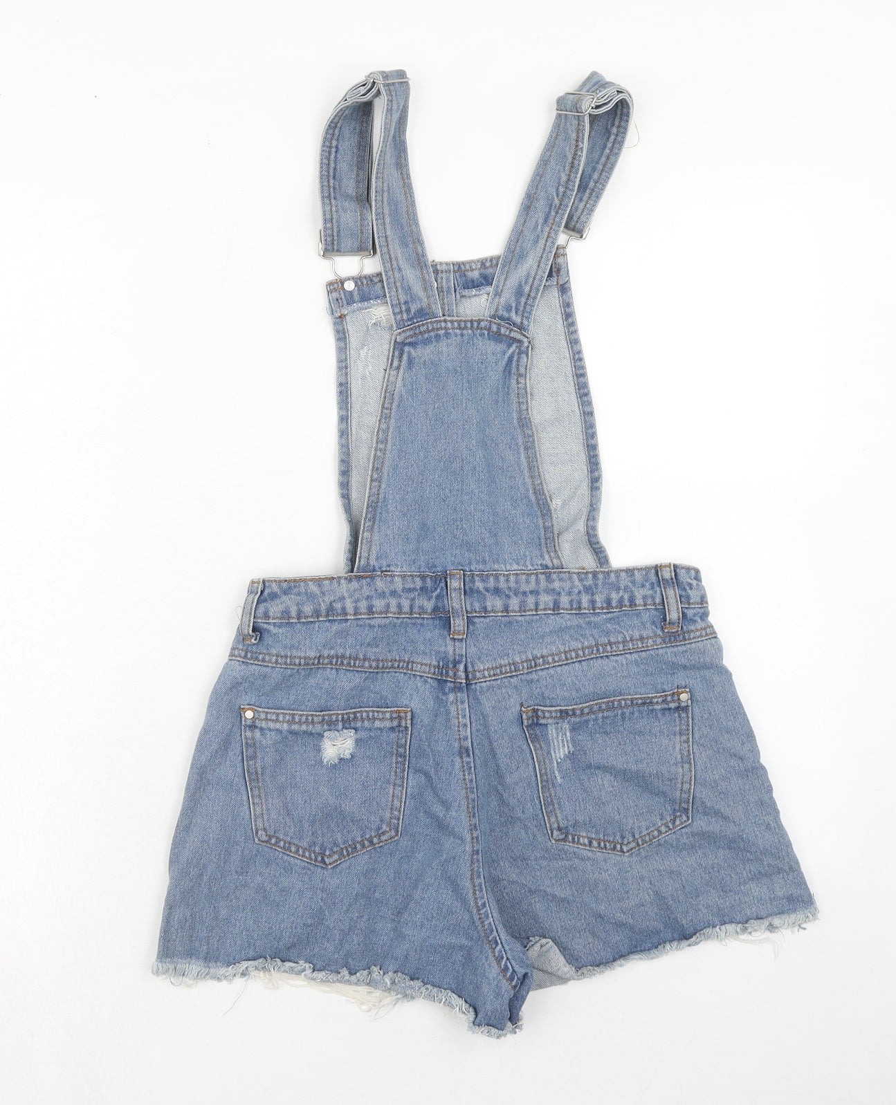 Select Womens Blue Cotton Dungaree One-Piece Size 10 Button - Distressed