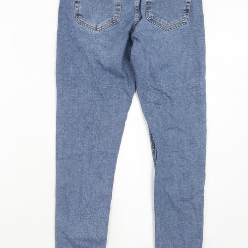 Topshop Womens Blue Cotton Skinny Jeans Size 28 in L32 in Regular Zip