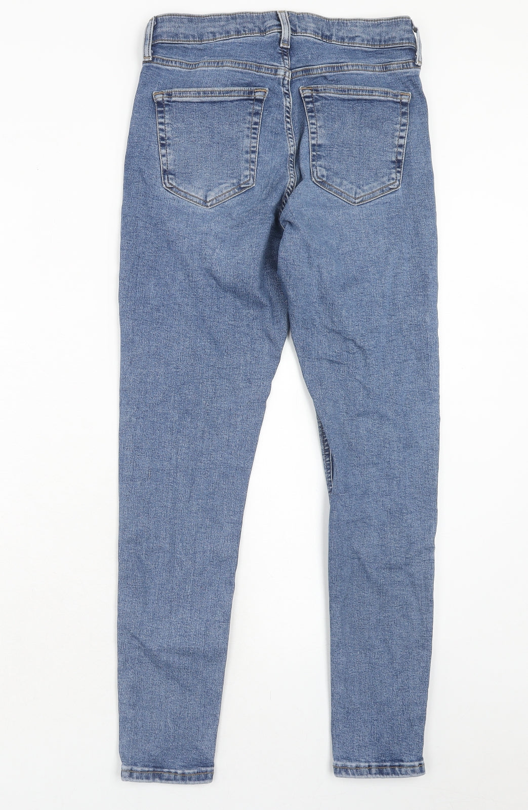 Topshop Womens Blue Cotton Skinny Jeans Size 28 in L32 in Regular Zip