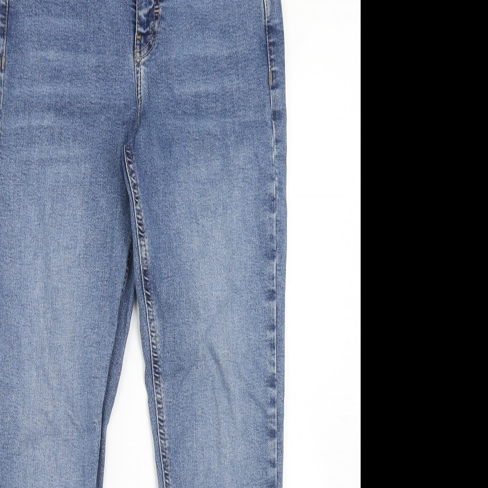 Topshop Womens Blue Cotton Skinny Jeans Size 28 in L32 in Regular Zip