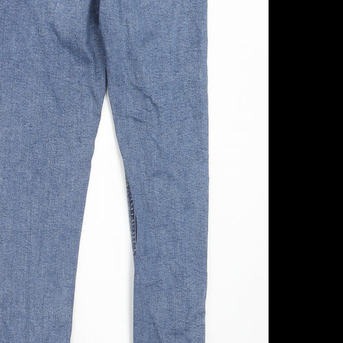 Topshop Womens Blue Cotton Skinny Jeans Size 28 in L32 in Regular Zip