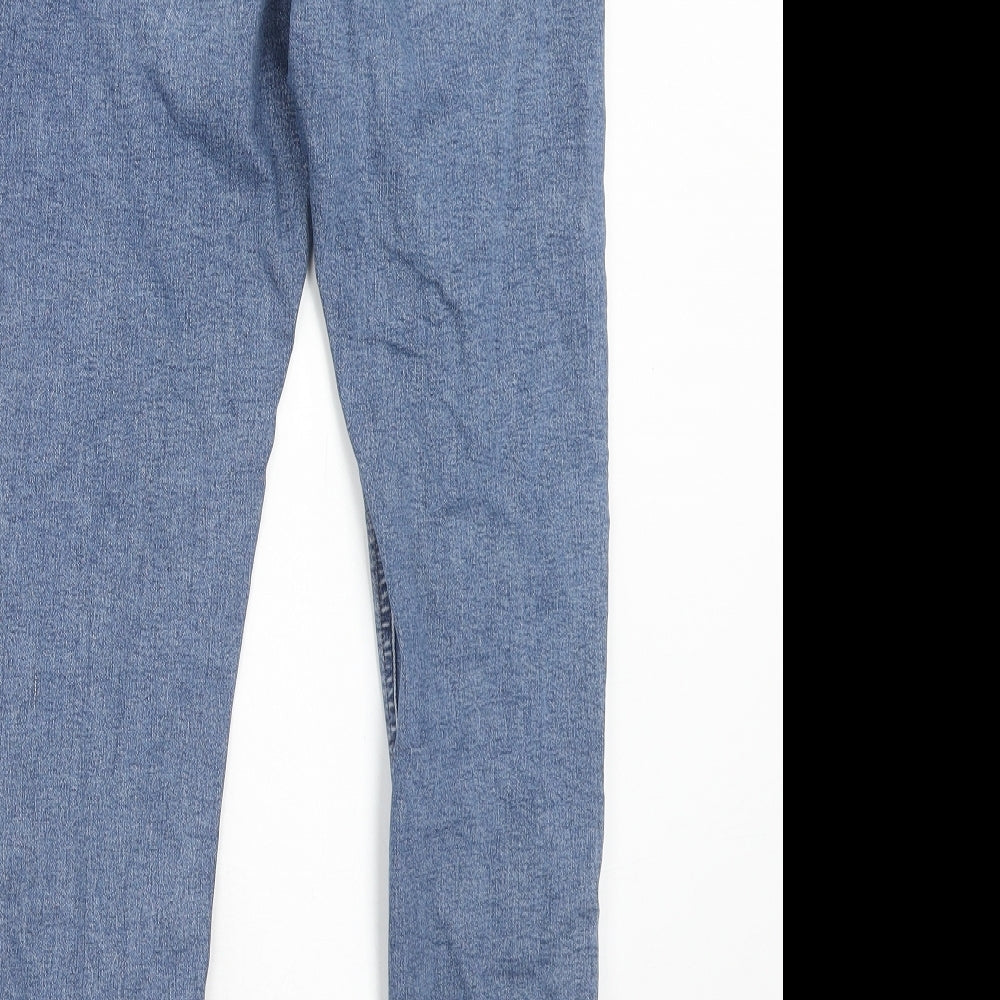 Topshop Womens Blue Cotton Skinny Jeans Size 28 in L32 in Regular Zip
