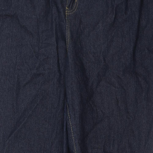 Evans Womens Blue Cotton Straight Jeans Size 22 Regular Zip