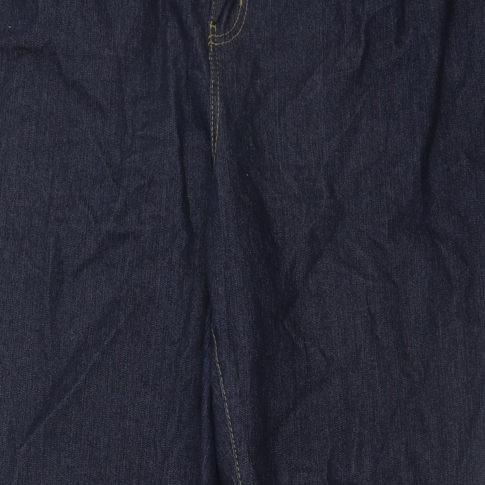 Evans Womens Blue Cotton Straight Jeans Size 22 Regular Zip