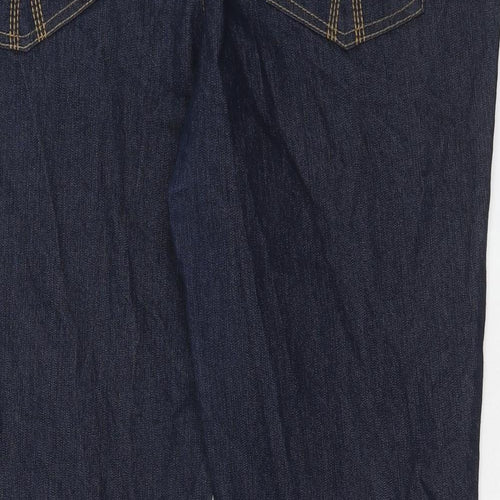 Evans Womens Blue Cotton Straight Jeans Size 22 Regular Zip