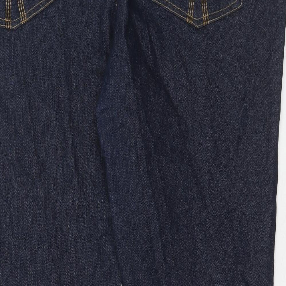 Evans Womens Blue Cotton Straight Jeans Size 22 Regular Zip