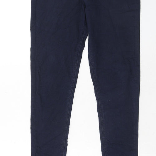 Marks and Spencer Womens Blue Cotton Skinny Jeans Size 10 Regular Zip