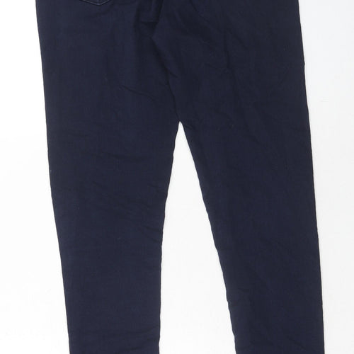 Marks and Spencer Womens Blue Cotton Skinny Jeans Size 10 Regular Zip