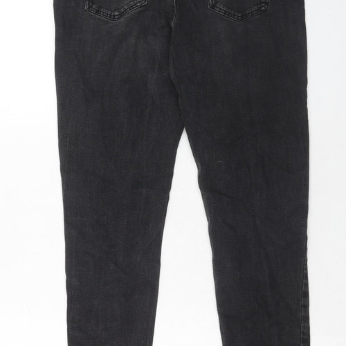 New Look Womens Black Cotton Skinny Jeans Size 16 Regular Zip