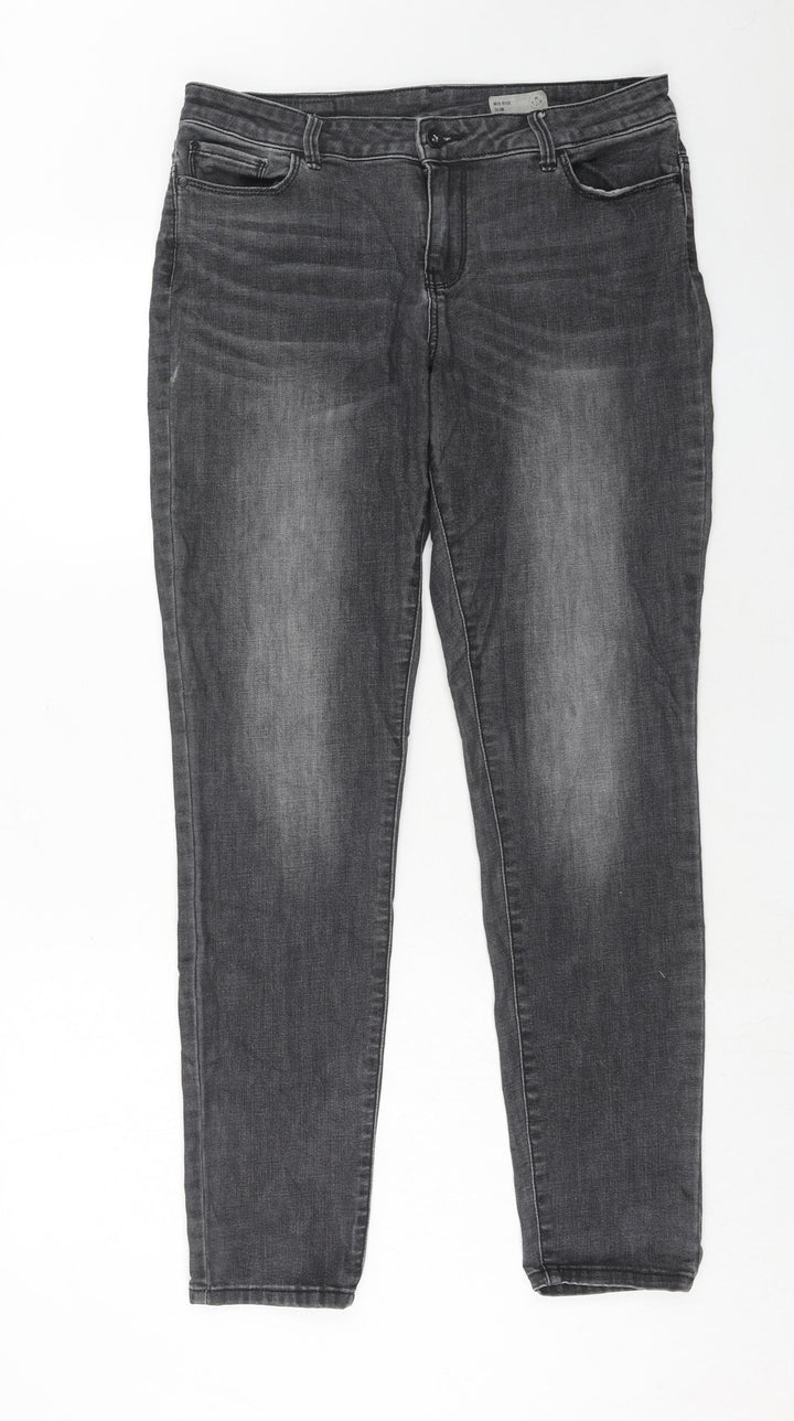 VERO MODA Womens Grey Cotton Skinny Jeans Size 32 in Slim Zip