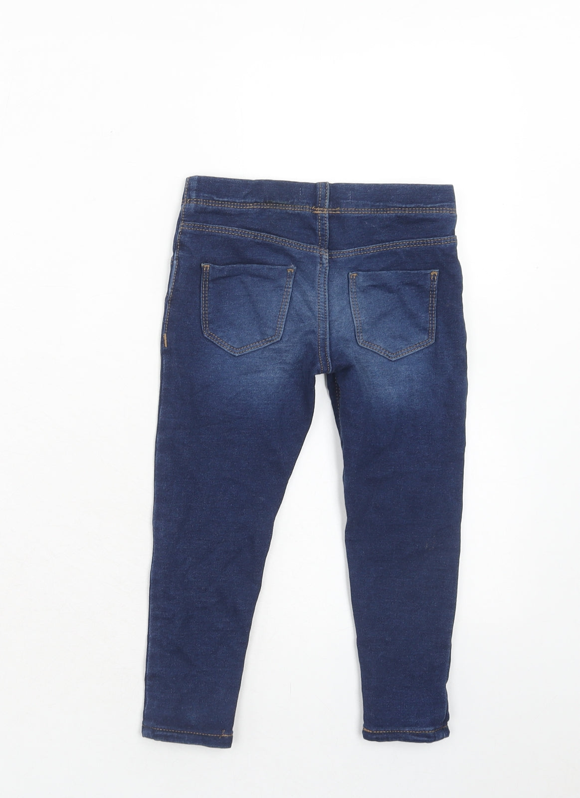 Marks and Spencer Girls Blue Cotton Skinny Jeans Size 3-4 Years Regular Pullover