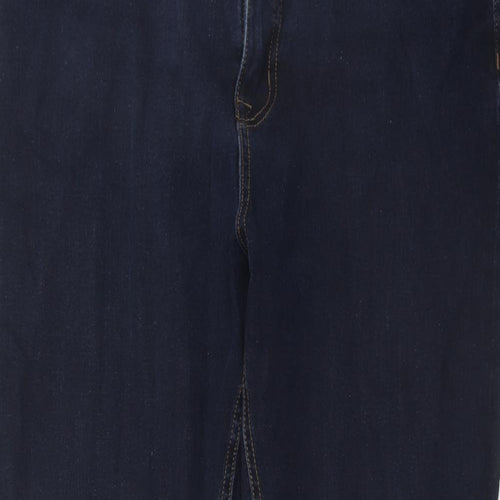 Marks and Spencer Womens Blue Cotton Skinny Jeans Size 16 Regular Zip