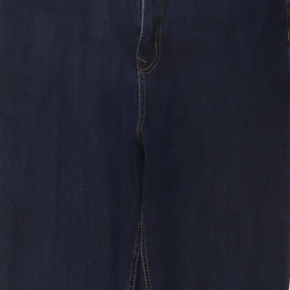 Marks and Spencer Womens Blue Cotton Skinny Jeans Size 16 Regular Zip