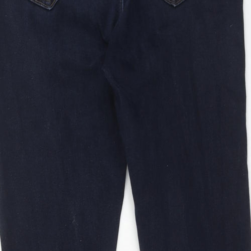 Marks and Spencer Womens Blue Cotton Skinny Jeans Size 16 Regular Zip