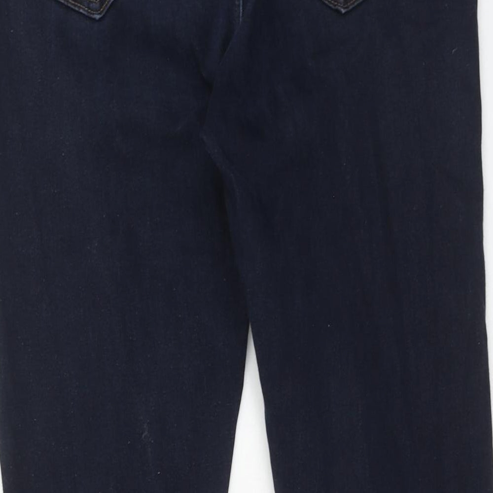 Marks and Spencer Womens Blue Cotton Skinny Jeans Size 16 Regular Zip