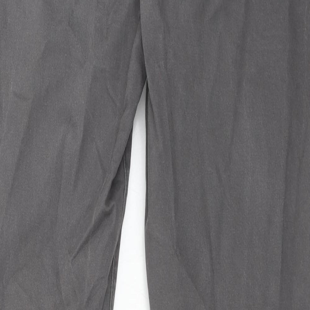H&M Mens Grey Cotton Trousers Size 32 in Regular Zip