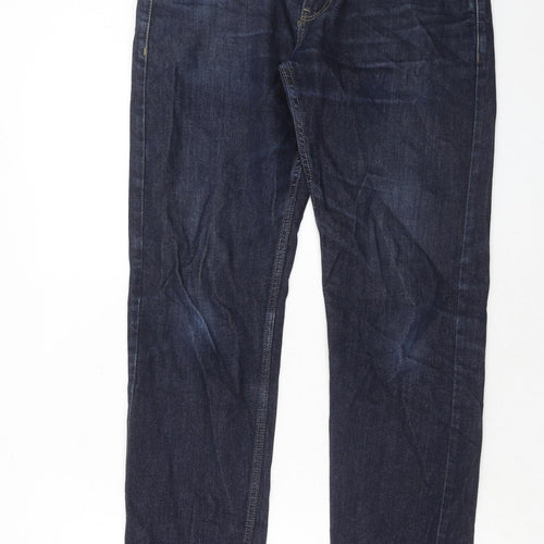 Levi's Mens Blue Cotton Straight Jeans Size 32 in L32 in Regular Zip