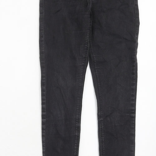 Topshop Womens Black Cotton Skinny Jeans Size 26 in L30 in Regular Zip