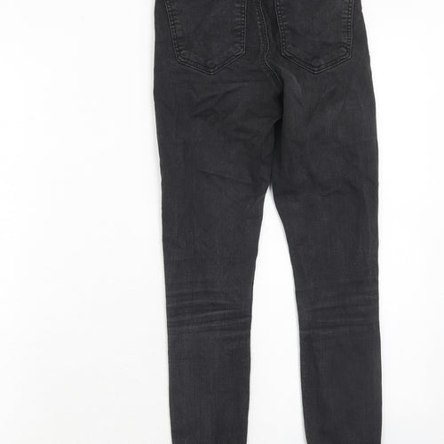 Topshop Womens Black Cotton Skinny Jeans Size 26 in L30 in Regular Zip
