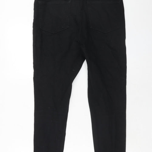 New Look Womens Black Cotton Skinny Jeans Size 14 Regular Zip