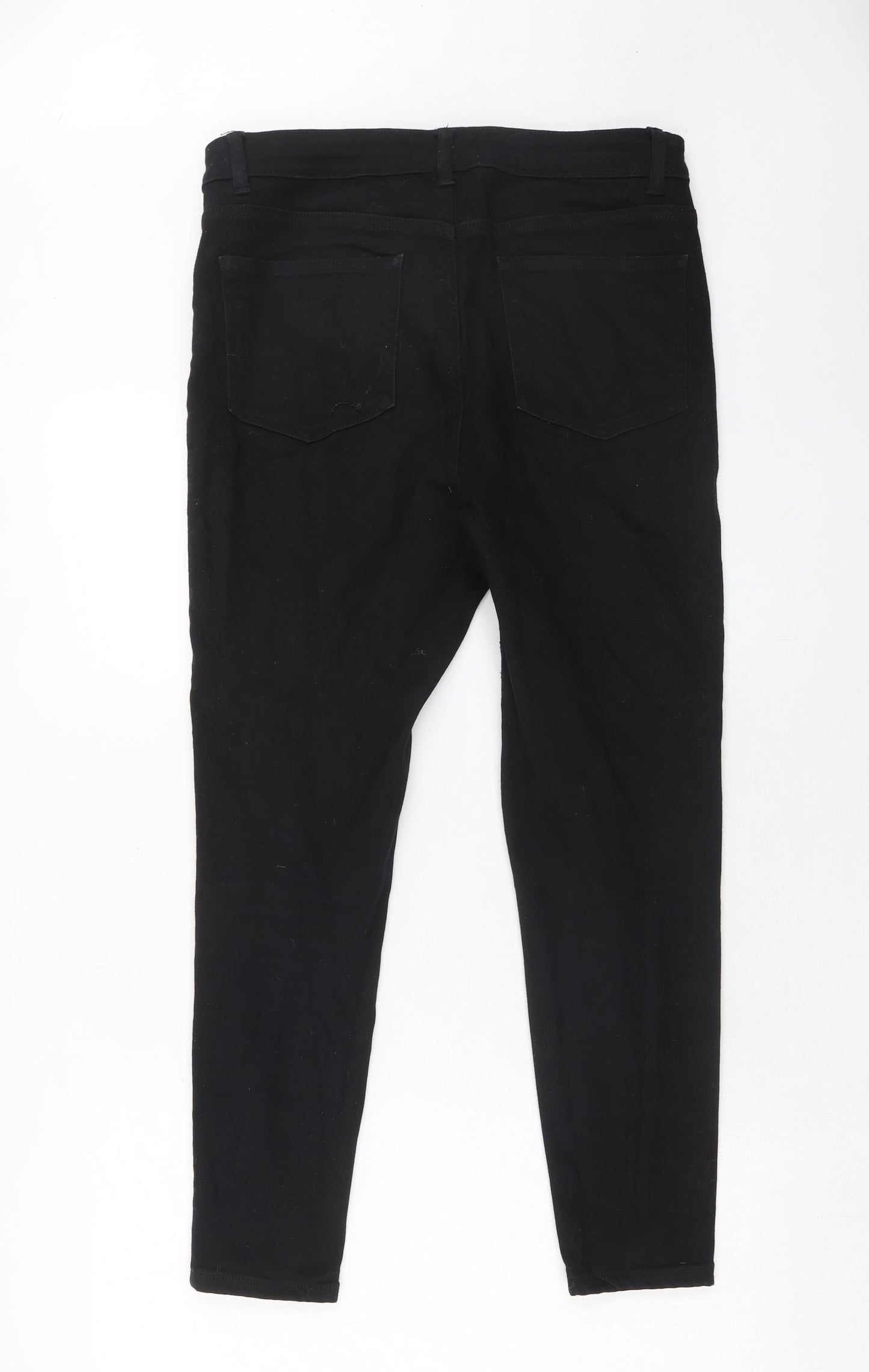 New Look Womens Black Cotton Skinny Jeans Size 14 Regular Zip