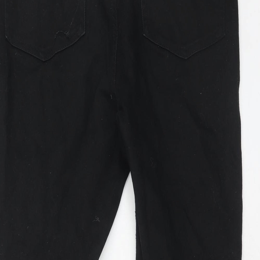 New Look Womens Black Cotton Skinny Jeans Size 14 Regular Zip