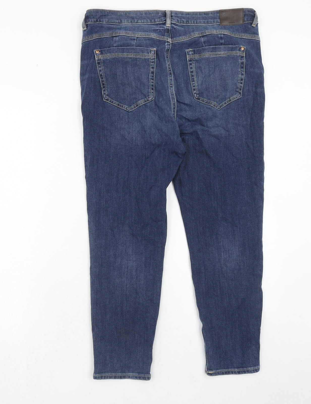 Marks and Spencer Womens Blue Cotton Skinny Jeans Size 16 Regular Zip